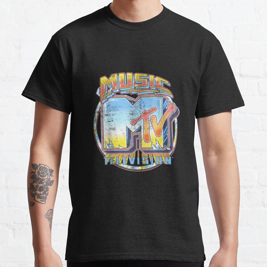 Airbrushed Music Television Logo Graphic Classic T-Shirt
