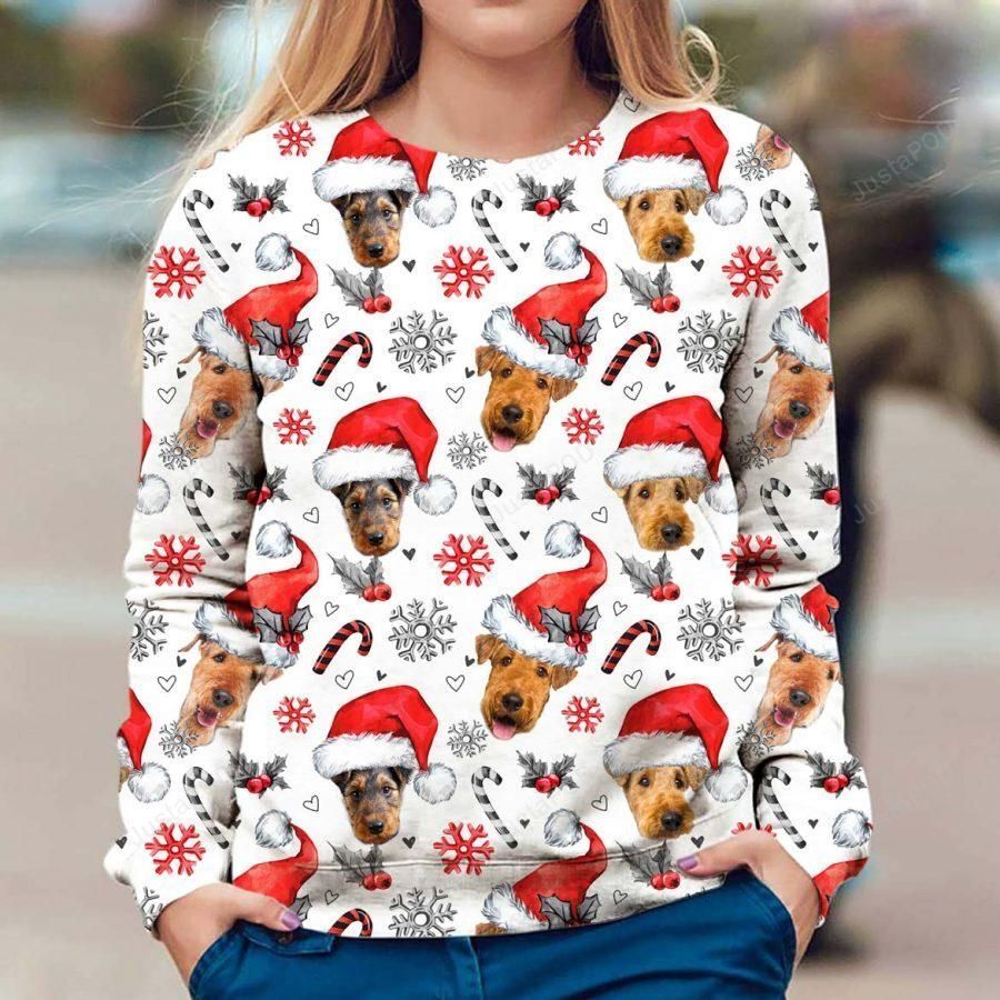 Airedale Terrier Xmas Decor Ugly Sweater, Ugly Sweater, Christmas Sweaters, Hoodie, Sweater