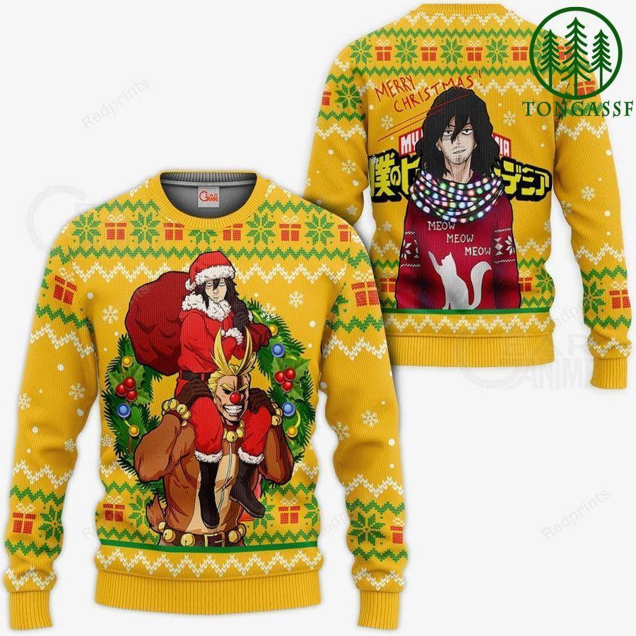 Aizawa x All Might Ugly Christmas Sweater and Hoodie MHA Xmas Gifts Idea