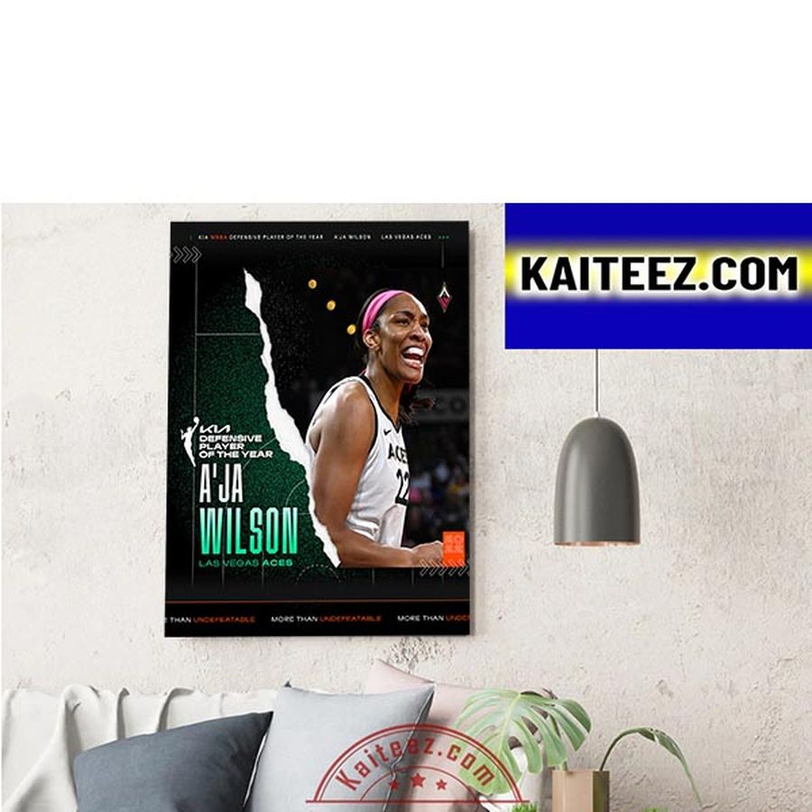 A'ja Wilson Is KIA WNBA Defensive Player Of The Year ArtDecor Poster Canvas