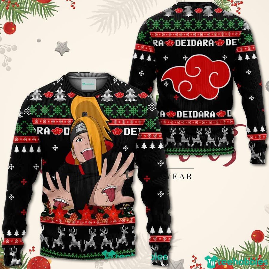 Akatsuki Deidara Christmas Sweater Custom Naruto Anime Xmas Shirt For Men Women