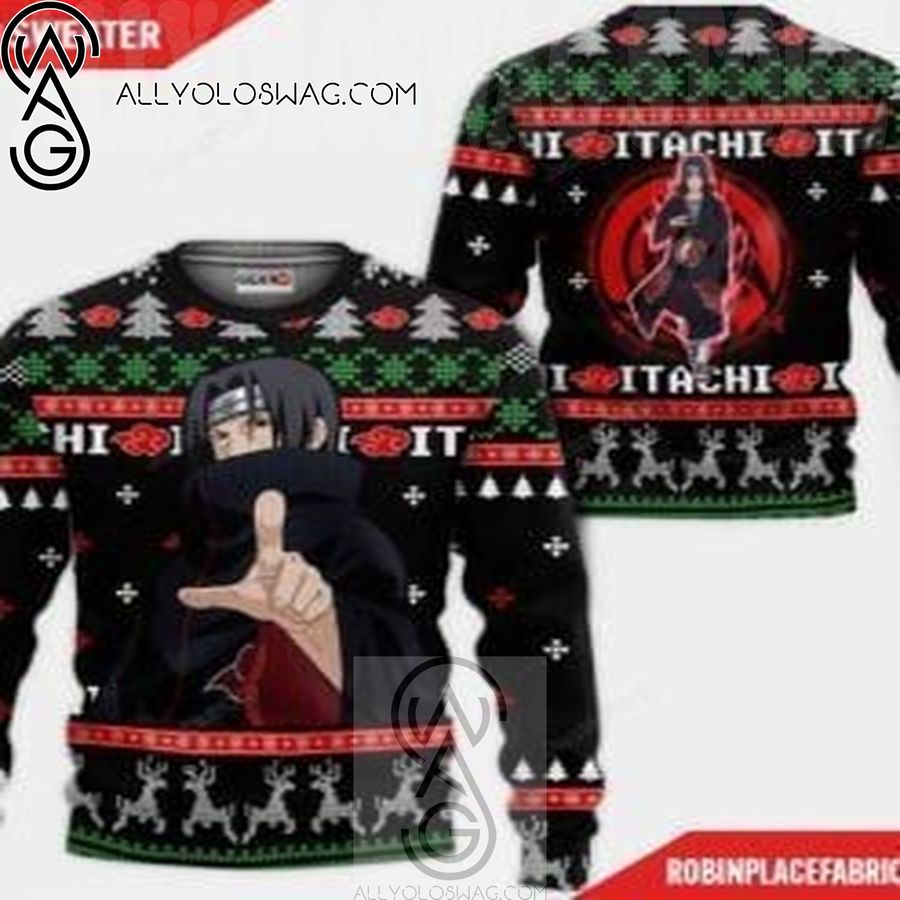 Akatsuki Itachi Naruto Holiday Party Ugly Christmas Sweater