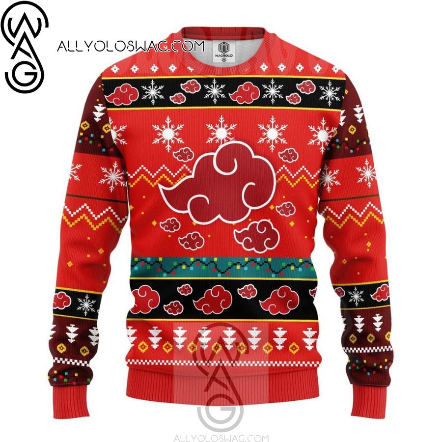 Akatsuki Naruto Anime Full Printing Ugly Christmas Sweater