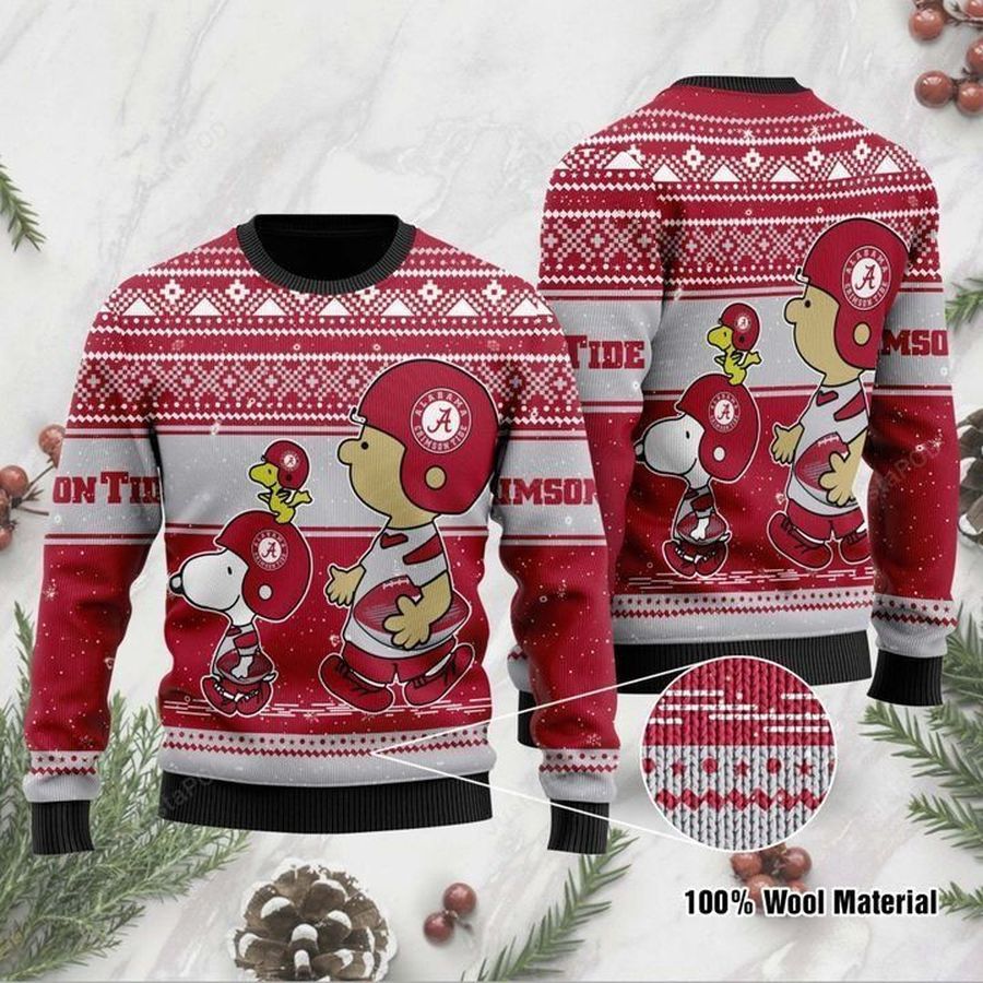 Alabama Crimson Tide Snoopy Ugly Christmas Sweater All Over Print