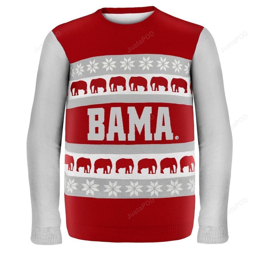 Alabama Wordmark NCAA Ugly Christmas Sweater All Over Print Sweatshirt