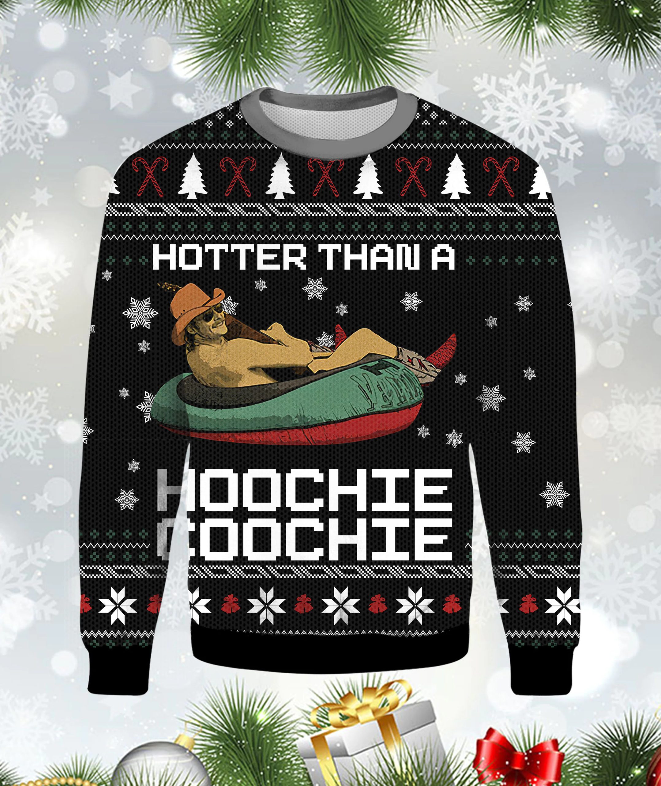 Alan Jackson Hotter Than A Hoochie Hoochie Ugly American Music A Hoochie Coochie Bleached Alan Daddy You Christmas Happy Xmas Wool Knitted Sweater