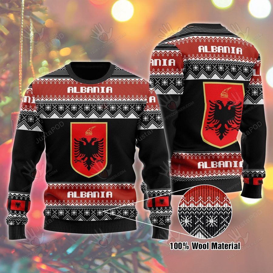 Albania Ugly Christmas Sweater, All Over Print Sweatshirt, Ugly Sweater,... Ugly Sweater Christmas Gift - 52