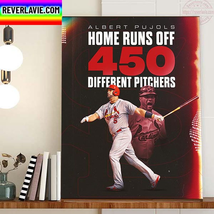 Albert Pujols 450 Home Runs Off And Different Pitchers Home Decor Poster Canvas