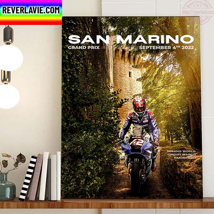 Alex Rins 42 Team Suzuki Ecstar In San Marino GP Home Decor Poster Canvas