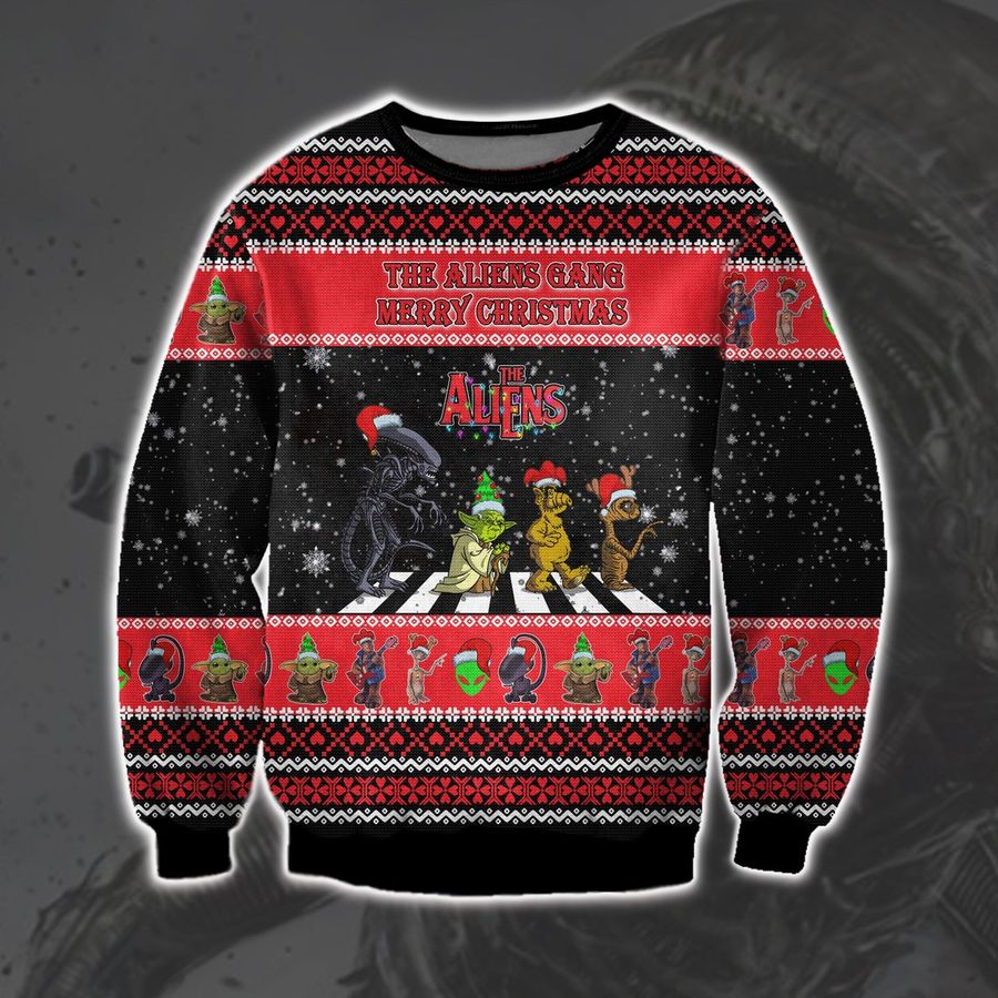 Aliens Movie Yoda Merry Christmas Ugly Sweatshirt, Christmas Ugly Sweater - 7