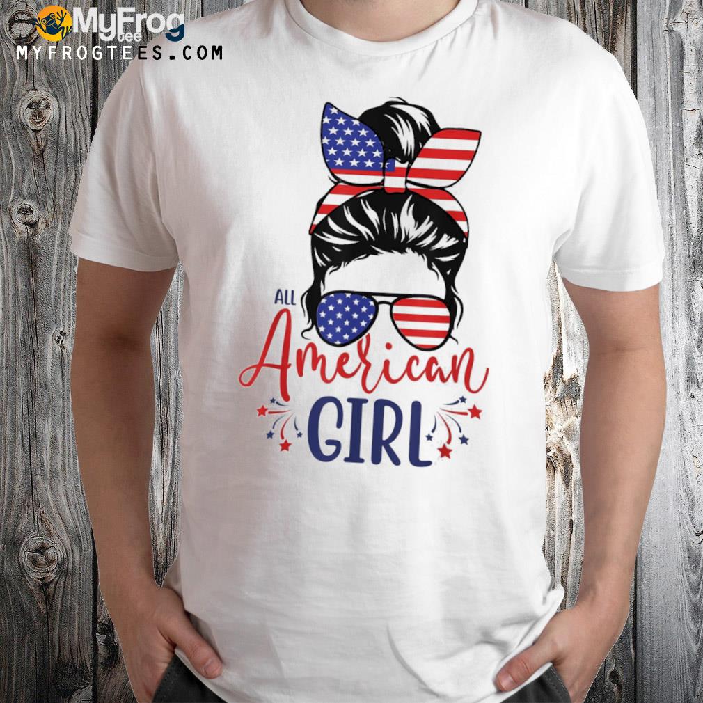 All American girls 4th of july family matching shirt