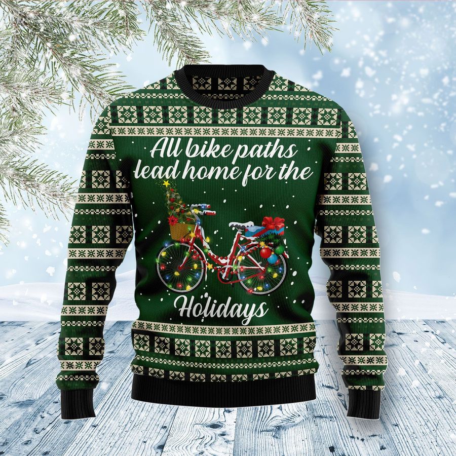 All Bike Paths Lead Home For The Holiday Ugly Sweater