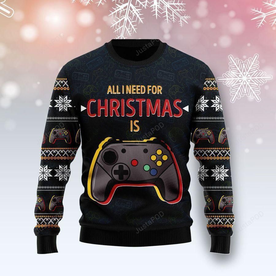 All I Need Is Game Ugly Christmas Sweater All Over