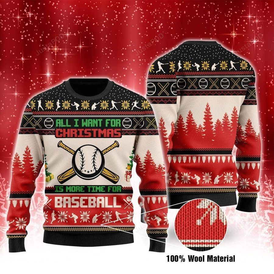 All I Want For Christmas Is Baseball Ugly Christmas Sweater