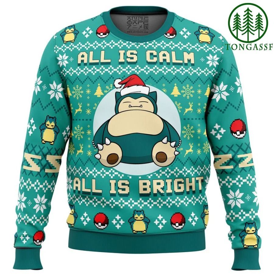 All is Calm All Bright Snorlax Pokemon Ugly Sweater