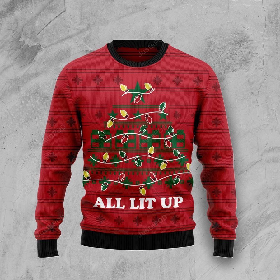 All Lit Up Noel Tree Ugly Christmas Sweater Ugly Sweater