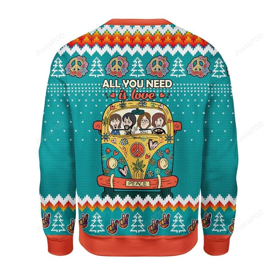 All You Need Is Love Ugly Christmas Sweater All Over