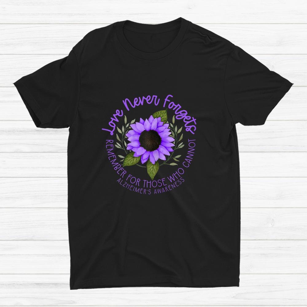 Alzheimer Awareness Purple Sunflower Shirt