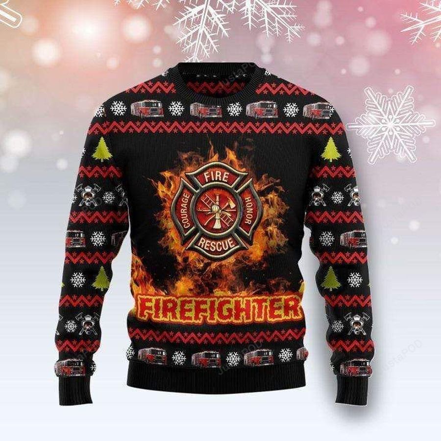 Amazing Firefighter Ugly Christmas Sweater, All Over Print Sweatshirt, Ugly Sweater, Christmas Sweaters, Hoodie, Sweater