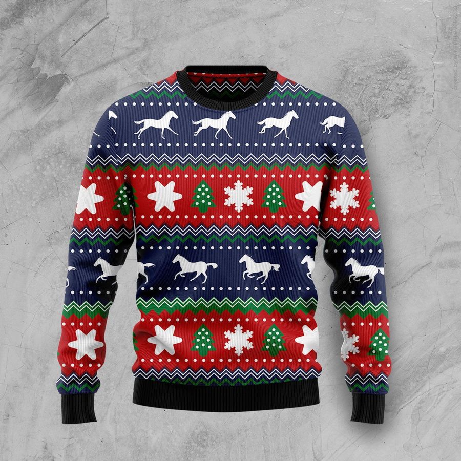 Amazing Horses HT22905 Ugly Christmas Sweater unisex womens & mens, couples matching, friends, funny family ugly christmas holiday sweater gifts (plus size available) - 56