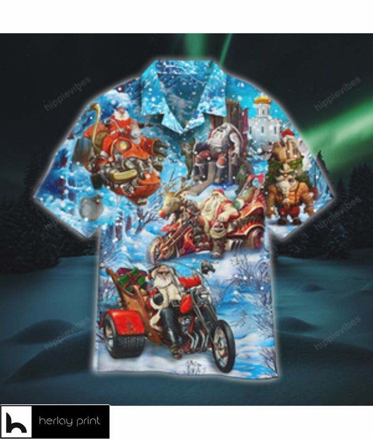 Amazing Santa Biker Christmas Hawaiian Shirt