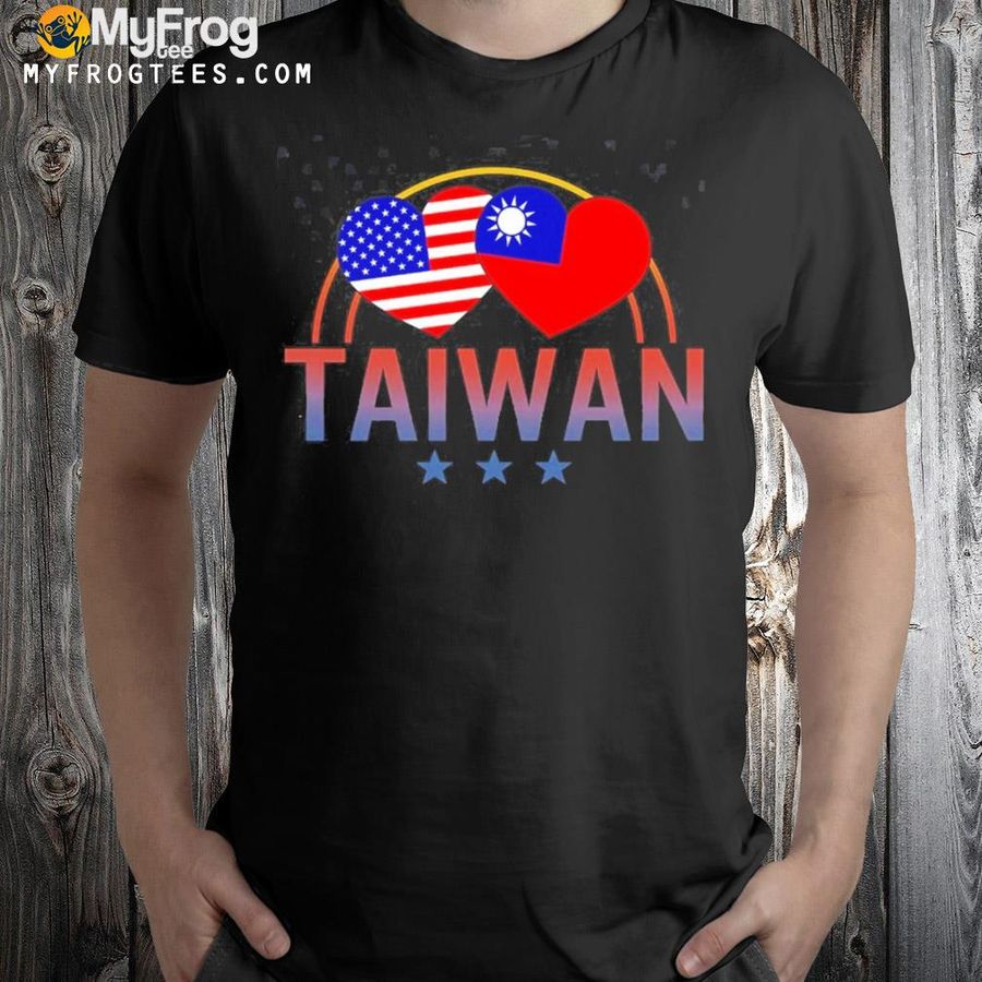 America and taiwan taiwanese American flag heart shirt