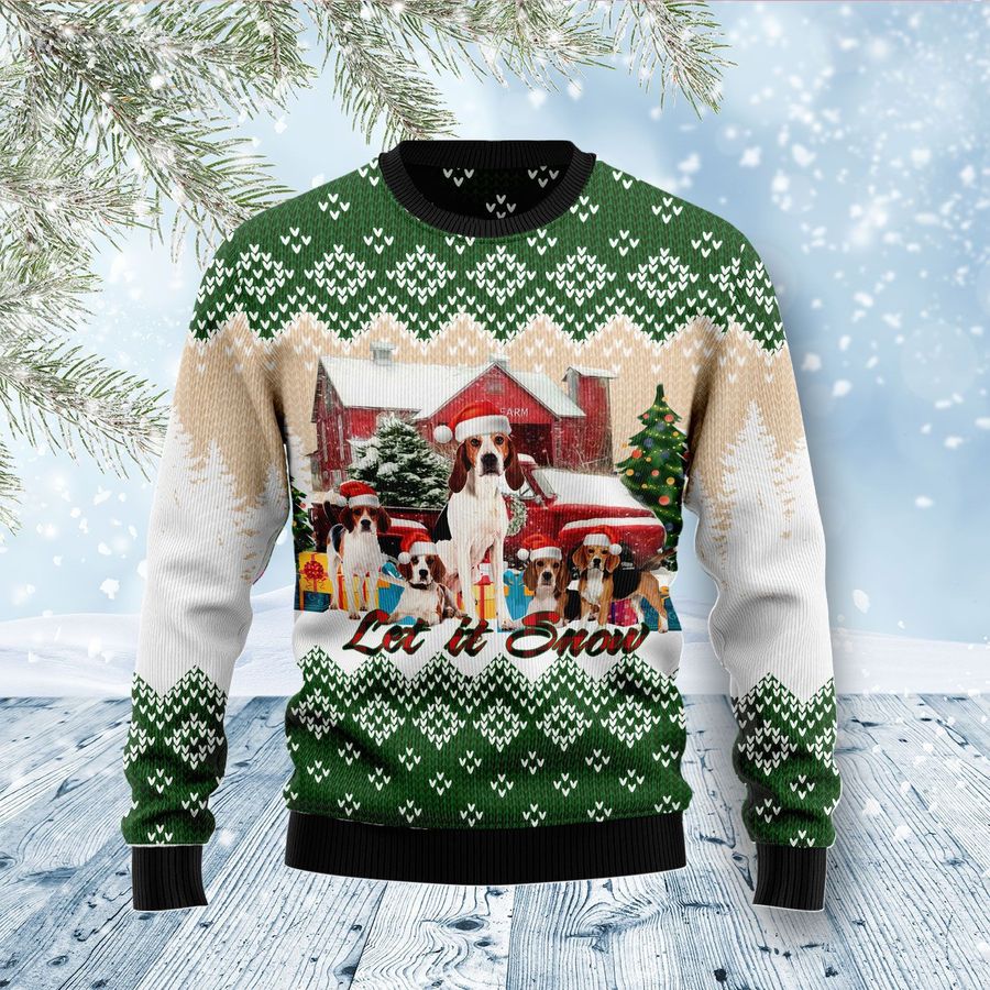 American Foxhound Let It Snow Ugly Sweater
