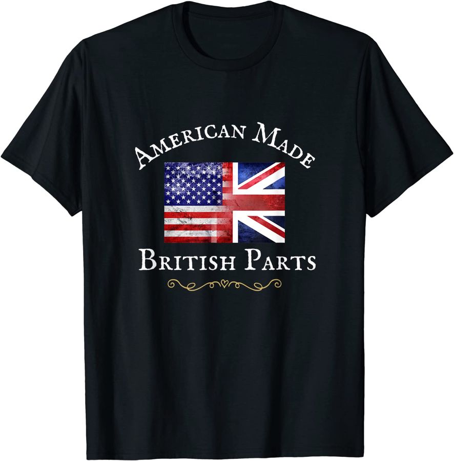 AMERICAN MADE BRITISH PARTS, WOMEN, MEN, USA BRITISH FLAG