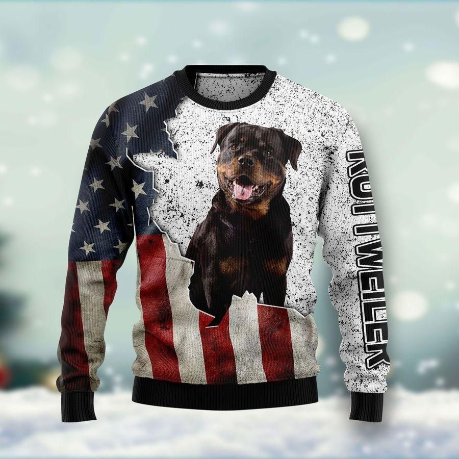 American Rottweiler Ugly Christmas Sweater - 125