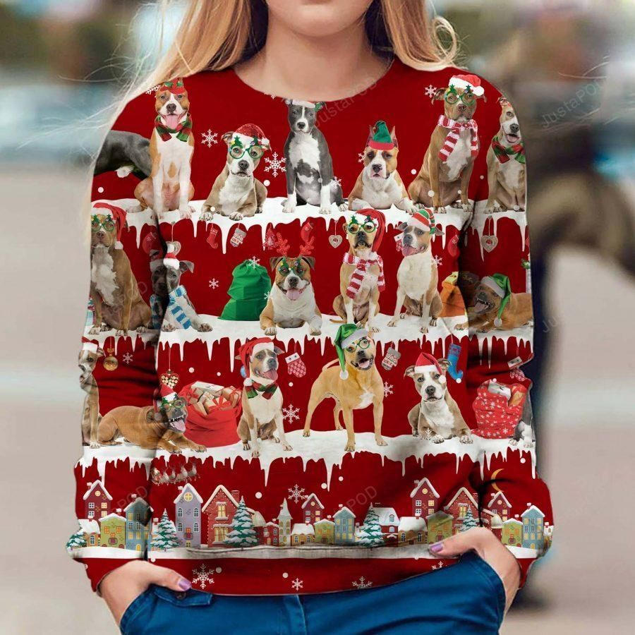 American Staffordshire Terrier Ugly Sweater, Ugly Sweater, Christmas Sweaters, Hoodie, Sweater