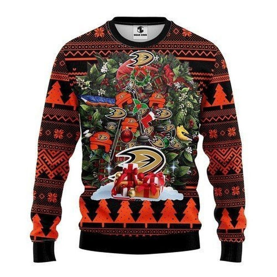 Anaheim Ducks Tree For Unisex Ugly Christmas Sweater All Over