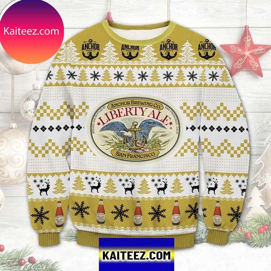 Anchor Brewing Company Liberty Ale San Francisco 3D Christmas Ugly Sweater