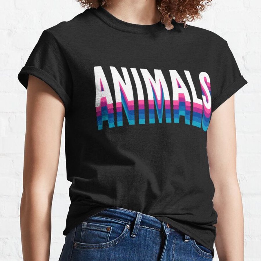 Animals Retro Neon, Vintage Animals Vibrant Classic T-Shirt
