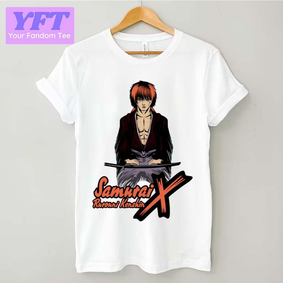 Animated Portrait Of Samurai X Rurouni Kenshin Unisex T-Shirt