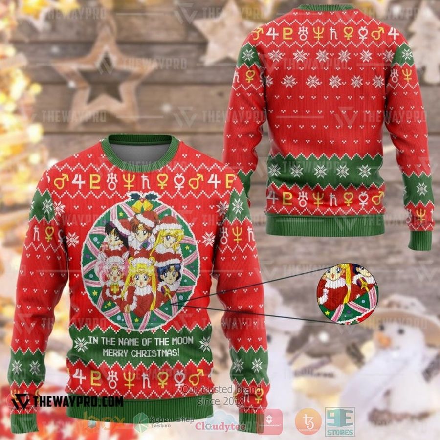 Anime Sailor Moon In The Name of The Moon Merry Ugly Sweater