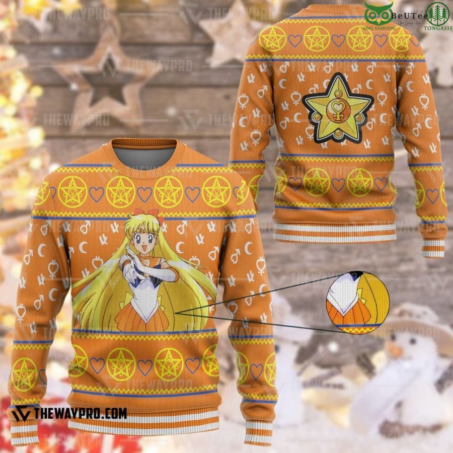Anime Sailor Moon Venus Custom Imitation Knitted Ugly Sweater