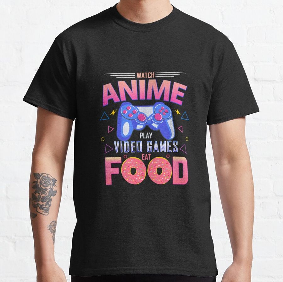 Anime Video Games Food Gamer Vintage Classic T-Shirt