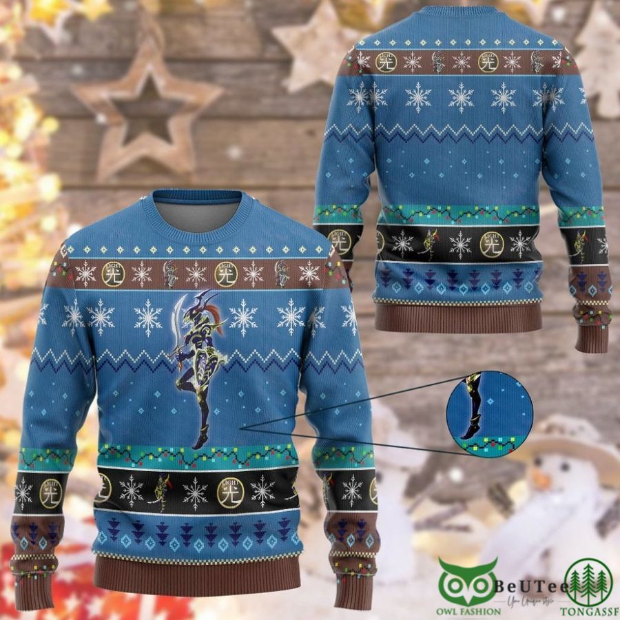 Anime YGO Black Luster Soldier Custom Imitation Knitted Ugly Sweater