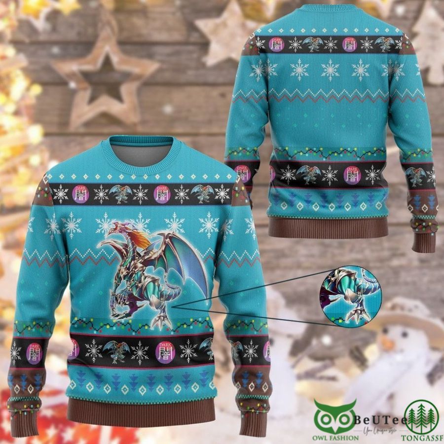Anime YGO Chaos Emperor Dragon Envoy Of The End Custom Imitation Knitted Ugly Sweater