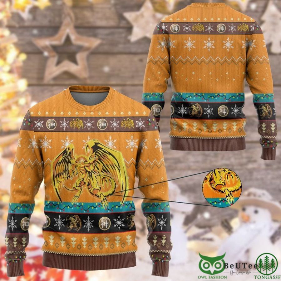 Anime YGO The Winged Dragon of Ra Custom Imitation Knitted Ugly Sweater