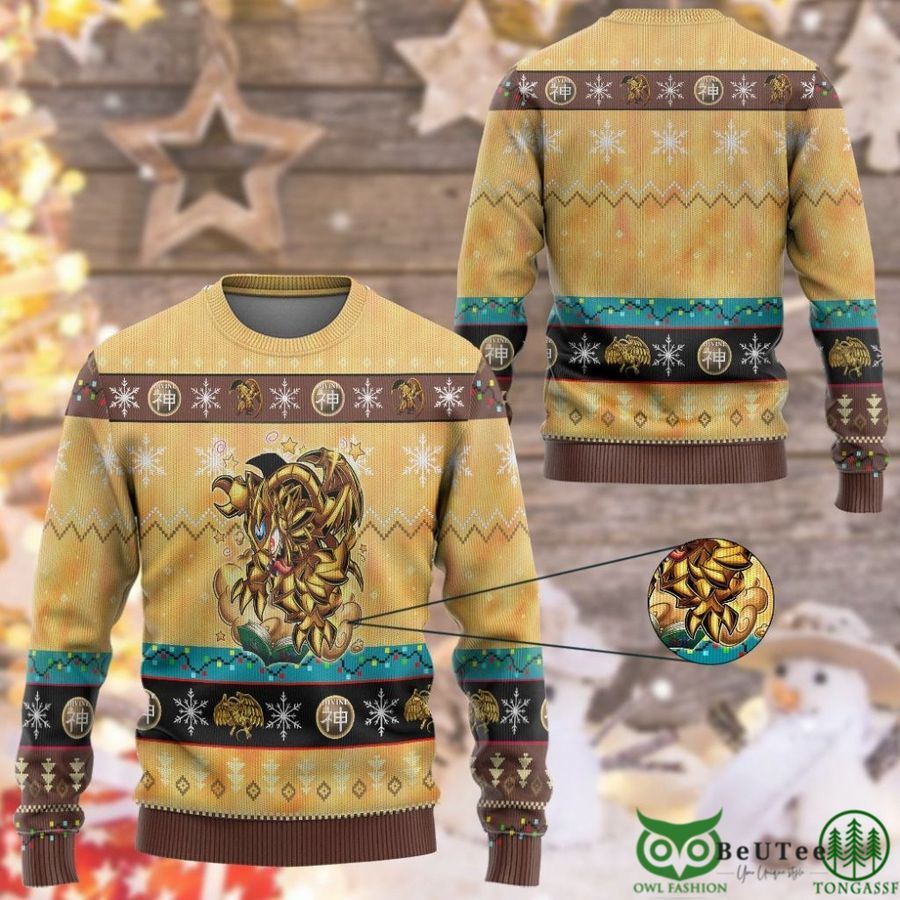 Anime YGO The Winged Toon Of Ra Custom Imitation Knitted Ugly Sweater