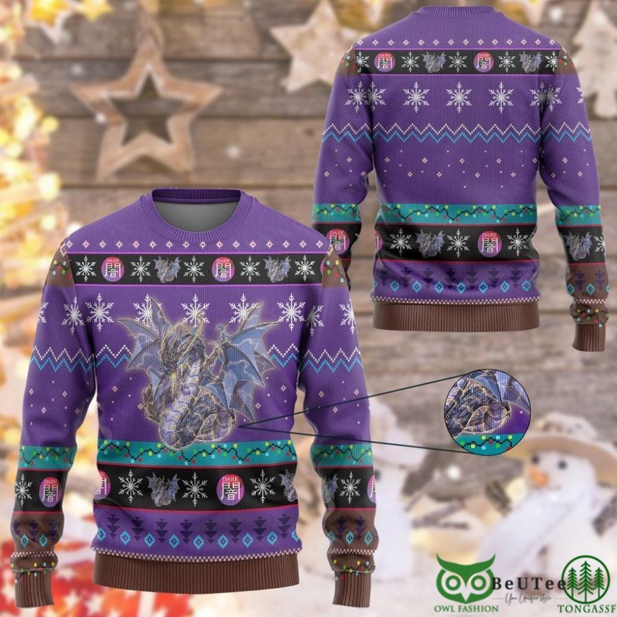 Anime YGO Thunder Dragon Colossus Custom Imitation Knitted Ugly Sweater