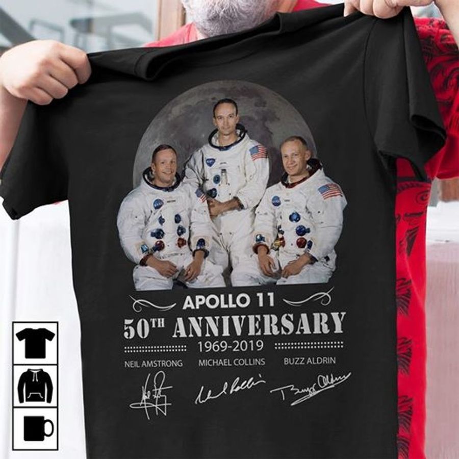Apollo 11 50th Aniversary T Shirt Black A8 75qzu Plus Size