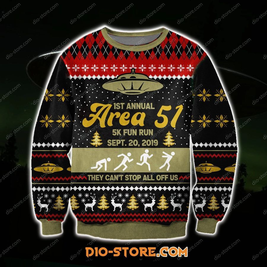Area 51 Knitting Pattern For Unisex Ugly Christmas Sweater All
