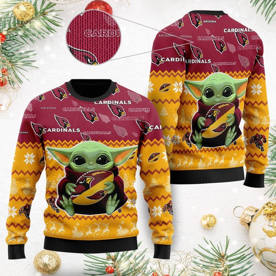 Arizona Cardinals Baby Yoda Ugly Christmas Sweater Ugly Sweater Christmas