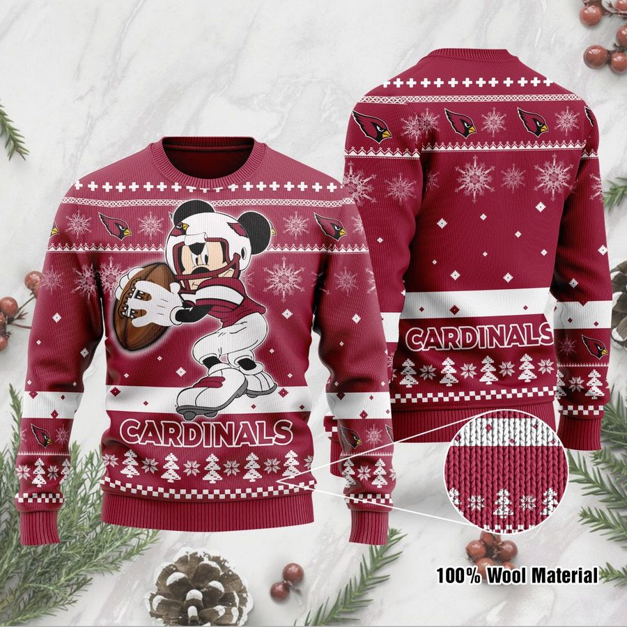 Arizona Cardinals Mickey Mouse Funny Ugly Christmas Sweater, Ugly Sweater, Christmas Sweaters, Hoodie, Sweatshirt, Sweater