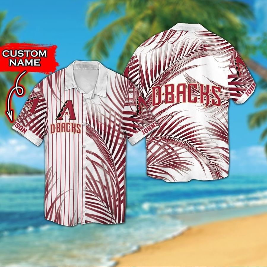 Arizona Diamondbacks Custom Personalized Short Sleeve Button Up Tropical Aloha Hawaiian Shirts For Men Women