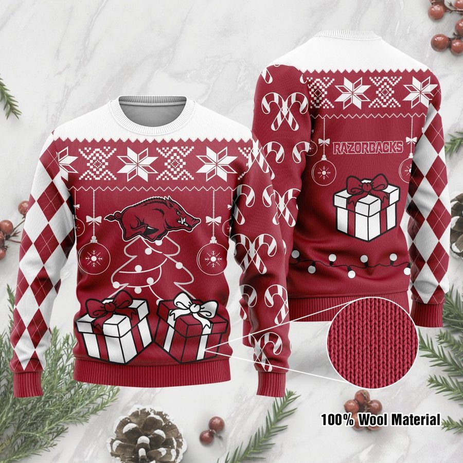 Arkansas Razorbacks Funny Ugly Christmas Sweater Ugly Sweater Christmas Sweaters