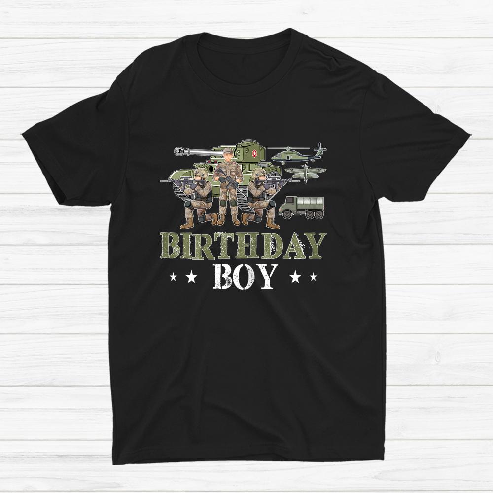 Army Birthday Party Military Tank Truck Helicopter Shirt