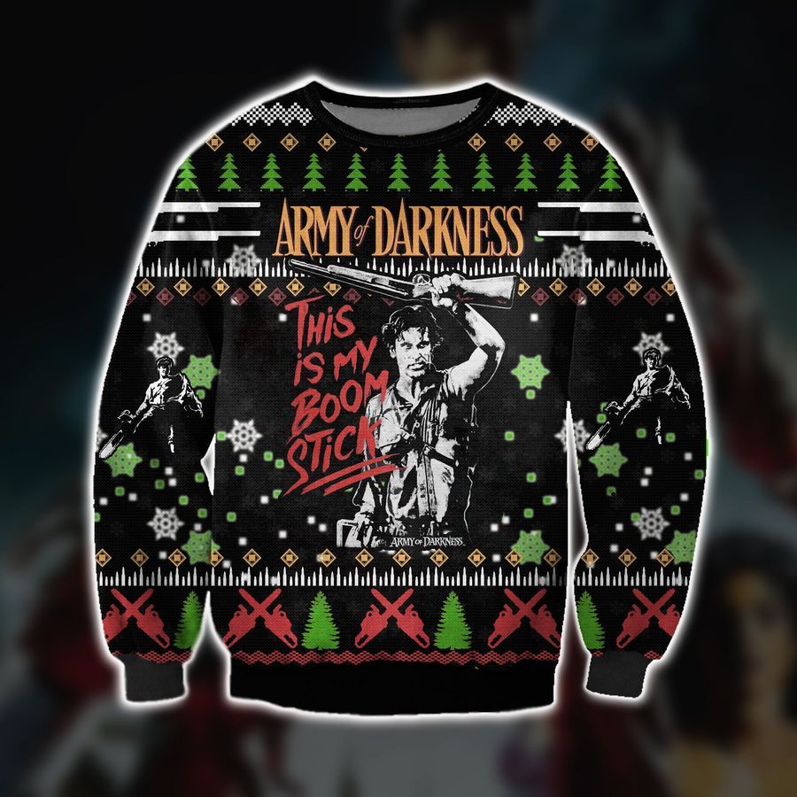 Army Of Darkness 3D Print Ugly Christmas Sweater Hoodie All Over Printed Cint10295, All Over Print, 3D Tshirt, Hoodie, Sweatshirt, Long Sleeve